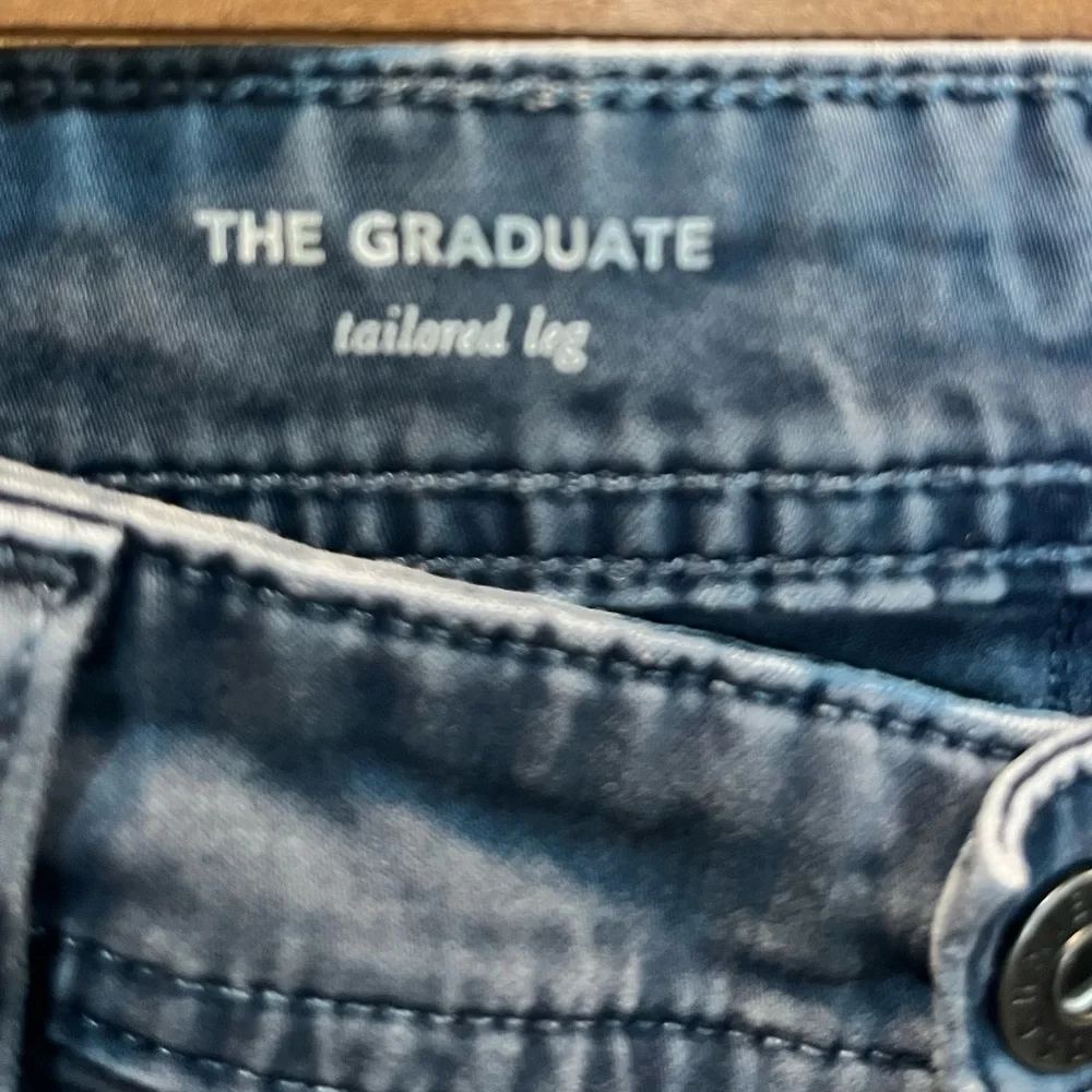 AG‎ Adriano Goldschmied The Graduate Tailored Leg Pants Mens Sz 33 32 Blue Chino